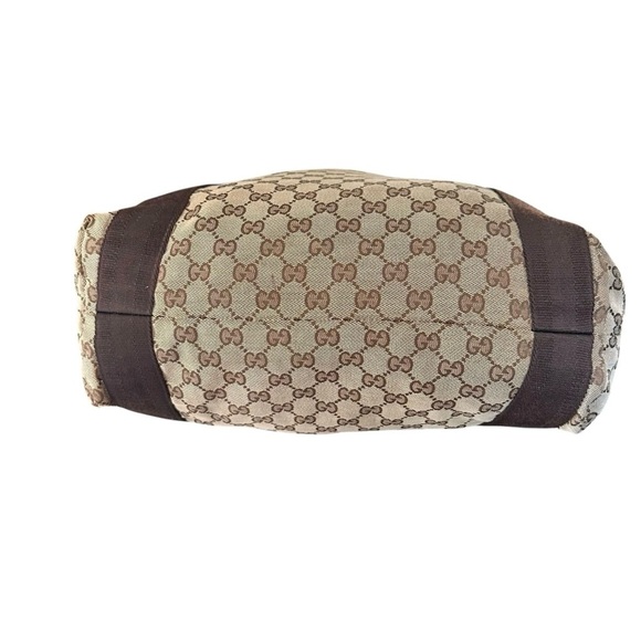 Gucci Vintage GG Canvas Tan & Brown Tote Bag - Picture 4 of 11